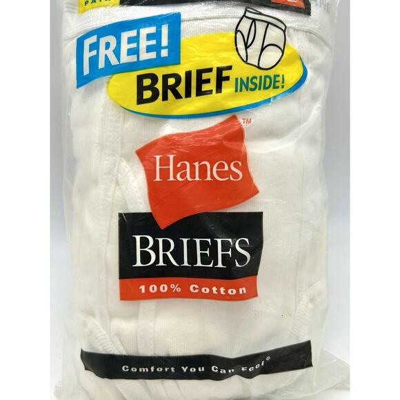 Brand New Vintage 2000 Hanes Briefs Size 42 Underwear 7 Total Pair Sealed Y2K - Picture 4 of 8
